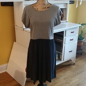 Cupio two color blue/gray cap sleeve dress